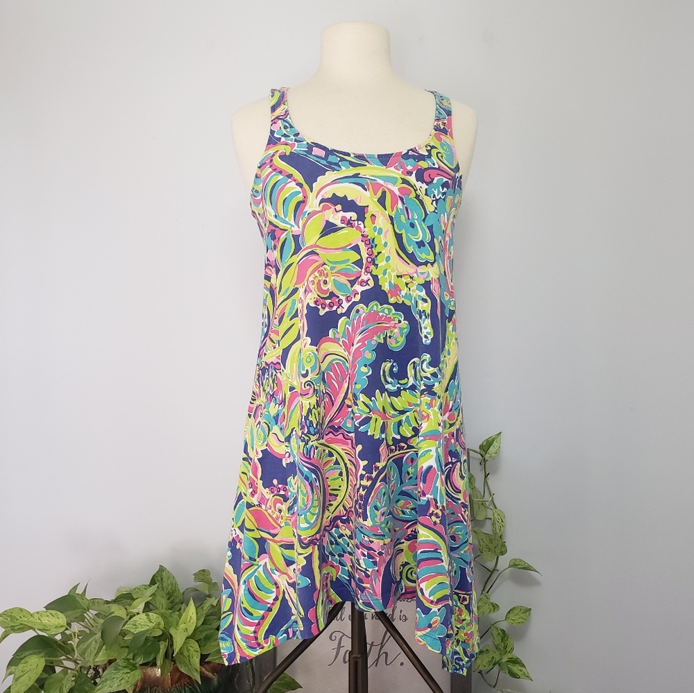 Lilly Pulitzer Size XS  RacebackTank Dress Toucan Monteray Bay print